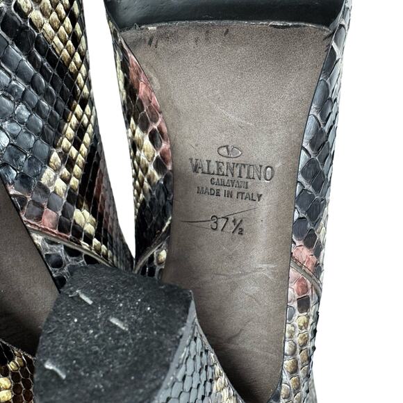 Valentino Garavani Snakeskin Knee High Boots EU 37.5 US7.5 Runway Python Leather - Picture 8 of 9